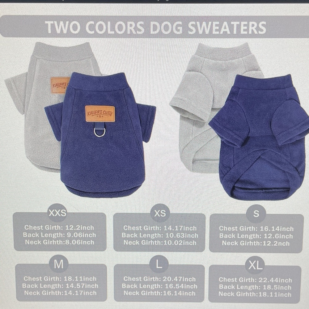 Blue and Gray Pet Sweaters Size Medium NWT